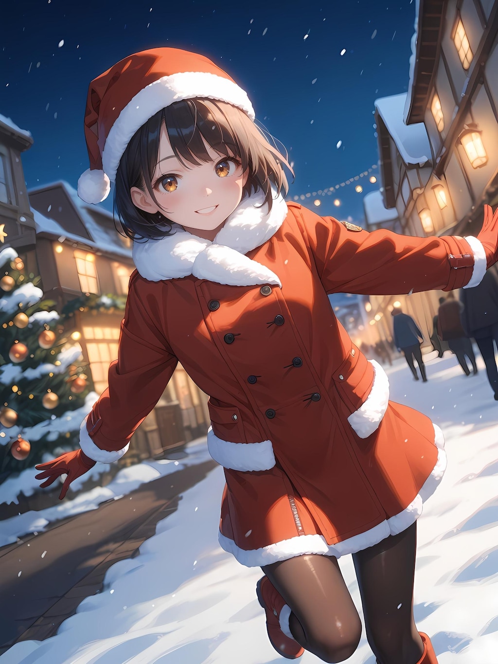 クリスマスツリー前ではしゃぎすぎちゃう女の子🌟