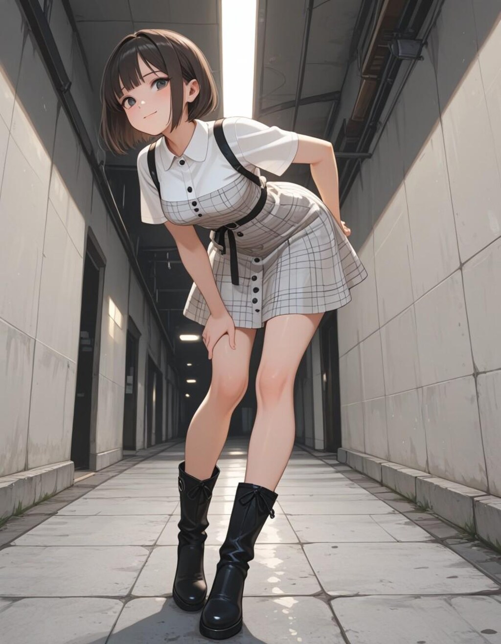 前屈みのあの子