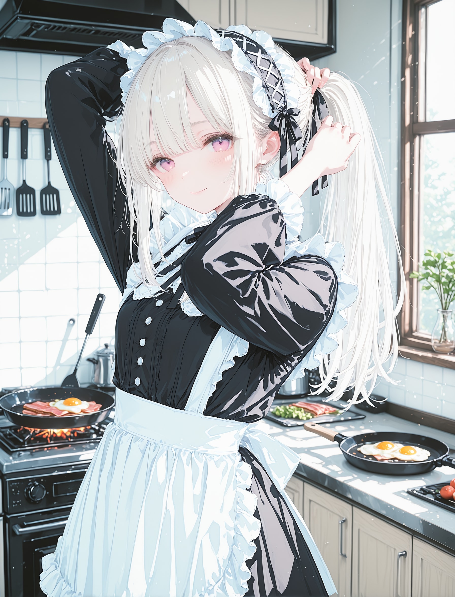 朝ごはんを作るメイドさん | の人気AIイラスト・グラビア