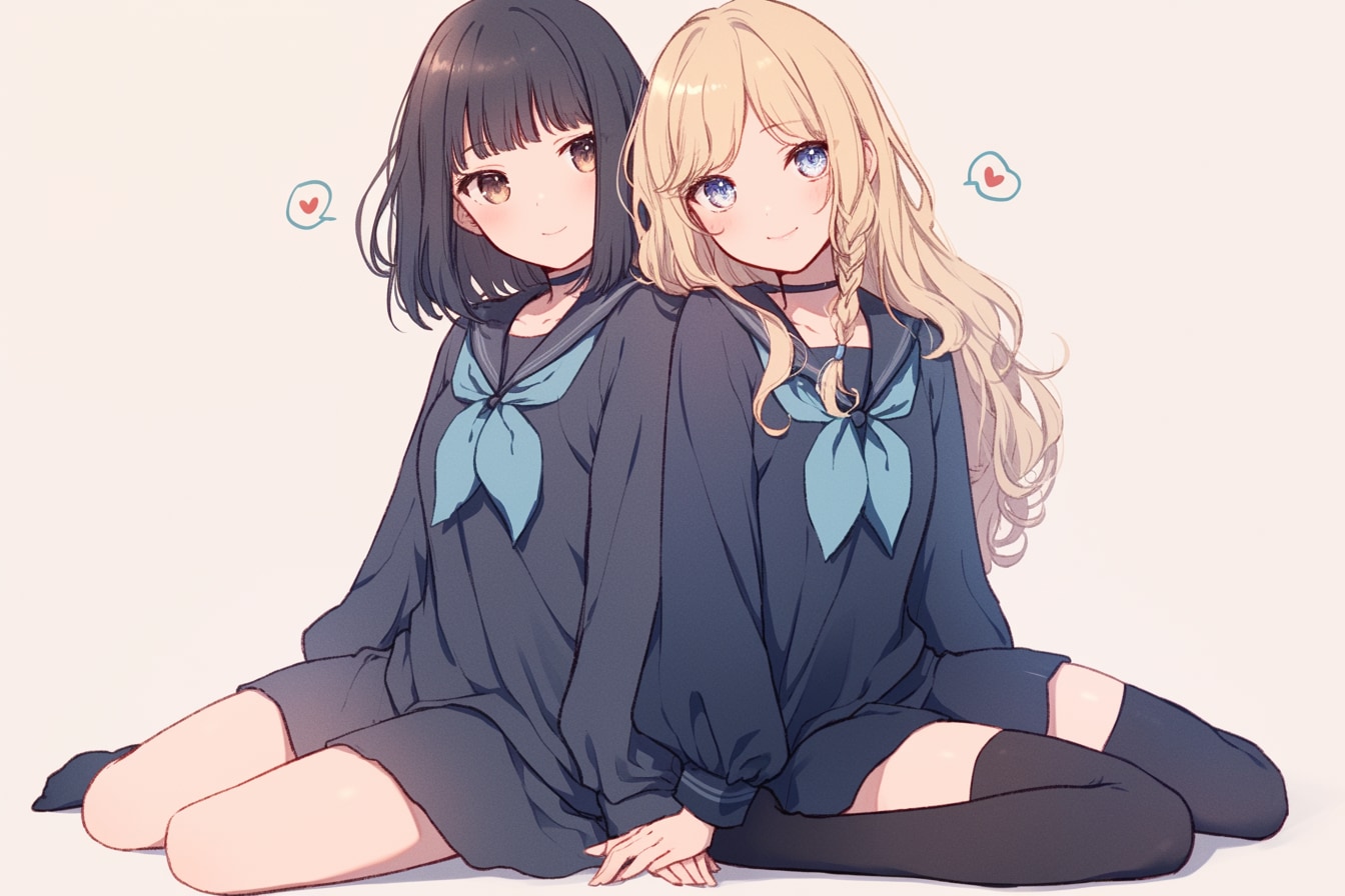 二人のJK244 | の人気AIイラスト・グラビア