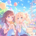 遊園地でチュロス食べる 8枚目