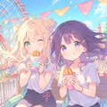遊園地でチュロス食べる 7枚目