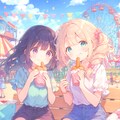 遊園地でチュロス食べる 5枚目