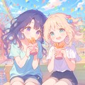遊園地でチュロス食べる 2枚目