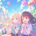 遊園地でチュロス食べる 9枚目