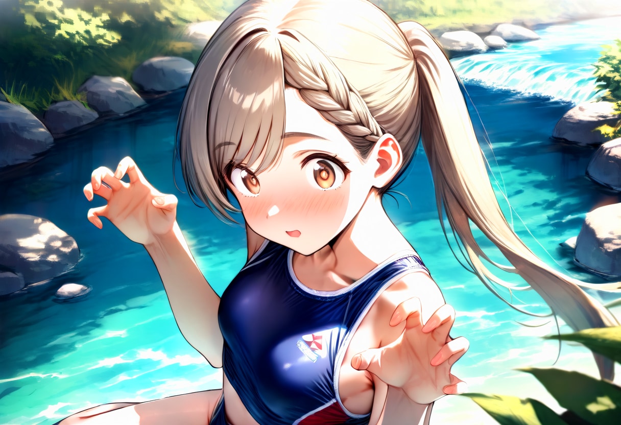 川遊び中