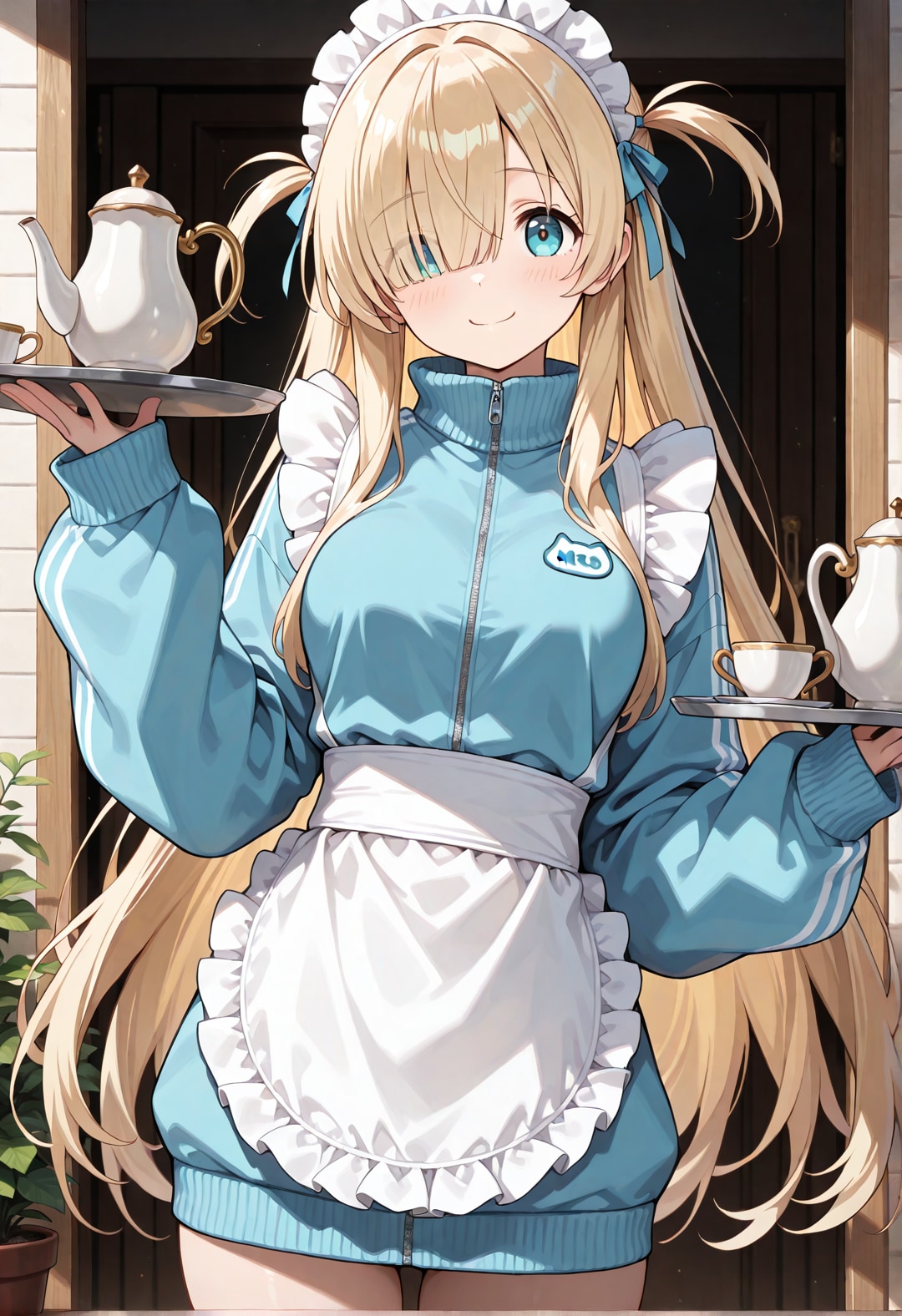 片目隠れジャージメイド | の人気AIイラスト・グラビア