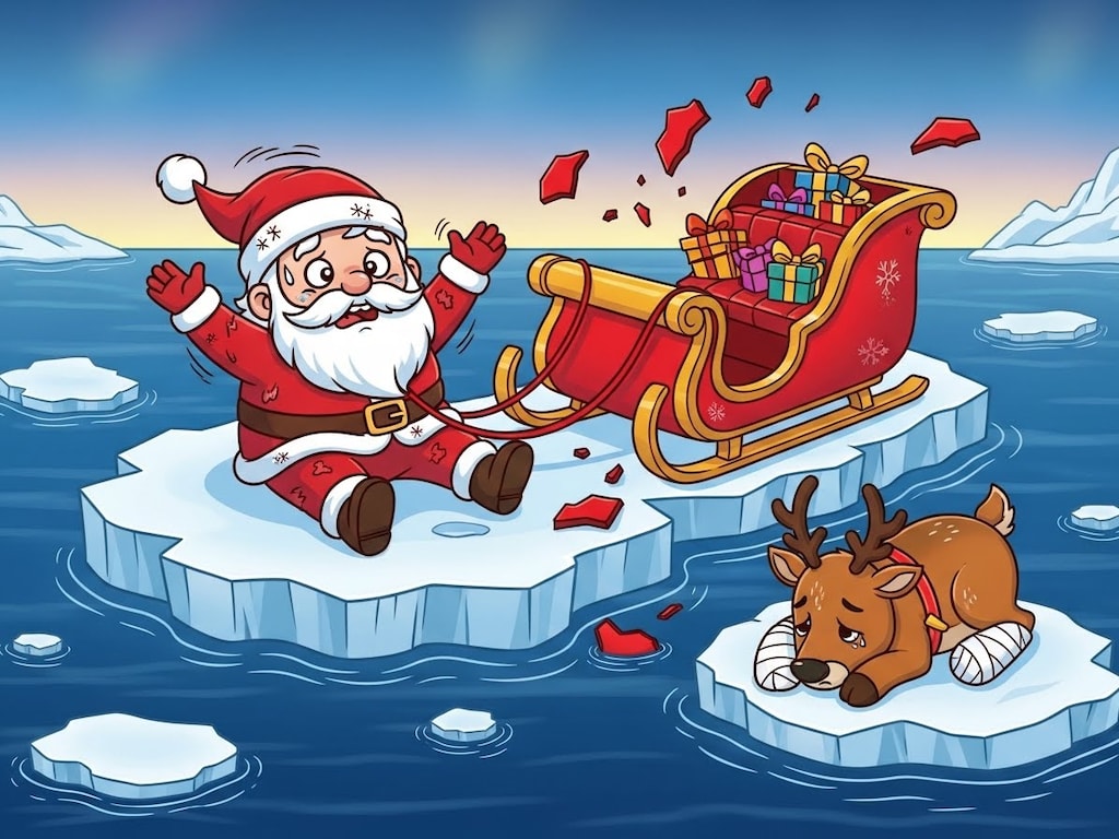 流氷で漂流するサンタクロース・１