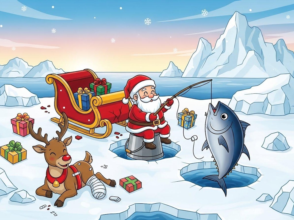 流氷で漂流するサンタクロース・１