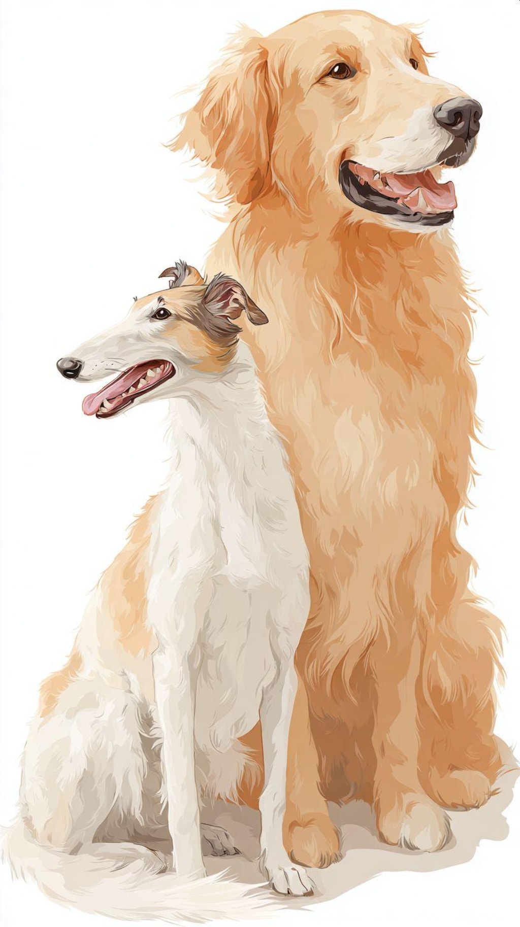 ゴールデンとボルゾイ