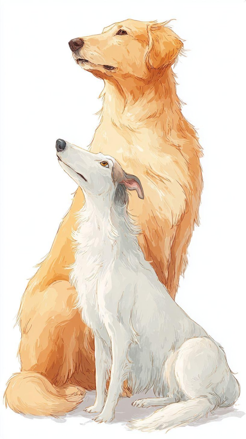 ゴールデンとボルゾイ