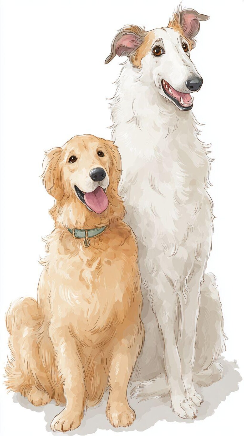 ゴールデンとボルゾイ