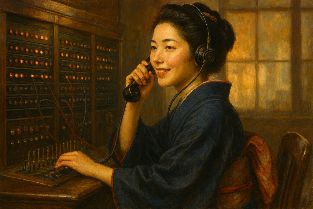 The era when phones were physically switched by people.