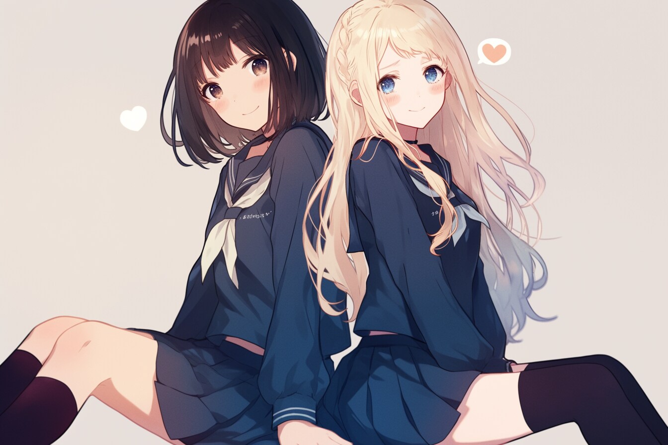 二人のJK251 | の人気AIイラスト・グラビア