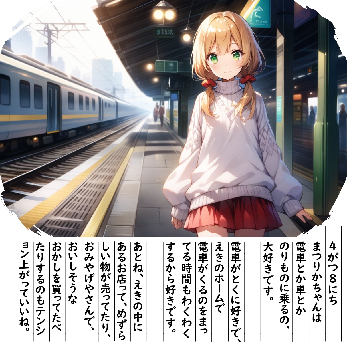 【絵日記】えきなかのぼうけんです | の人気AIイラスト・グラビア