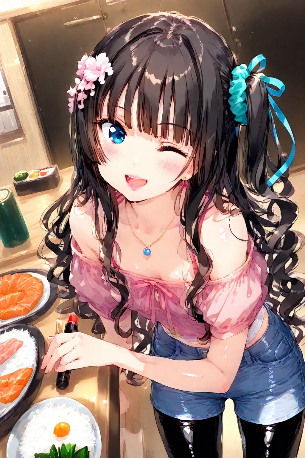 私の得意料理はお寿司です❤️サーモンはお刺身用に捌いてるのでは無く1策萌音が捌いた物です❤️