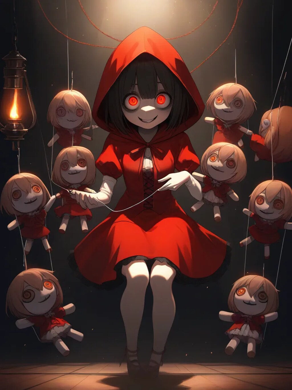 赤いフードの人形使い