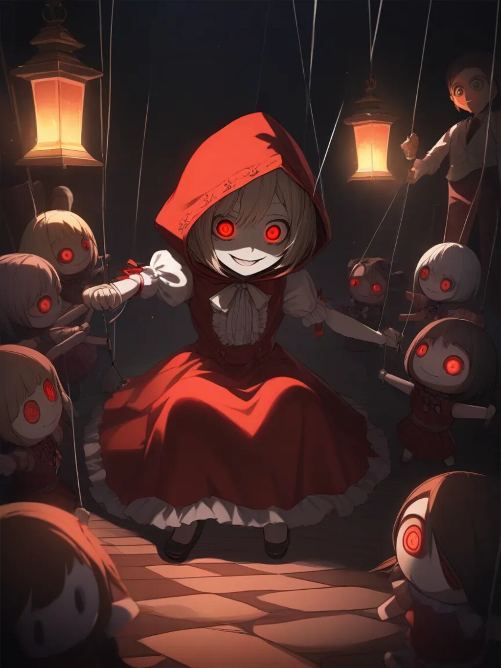 赤いフードの人形使い