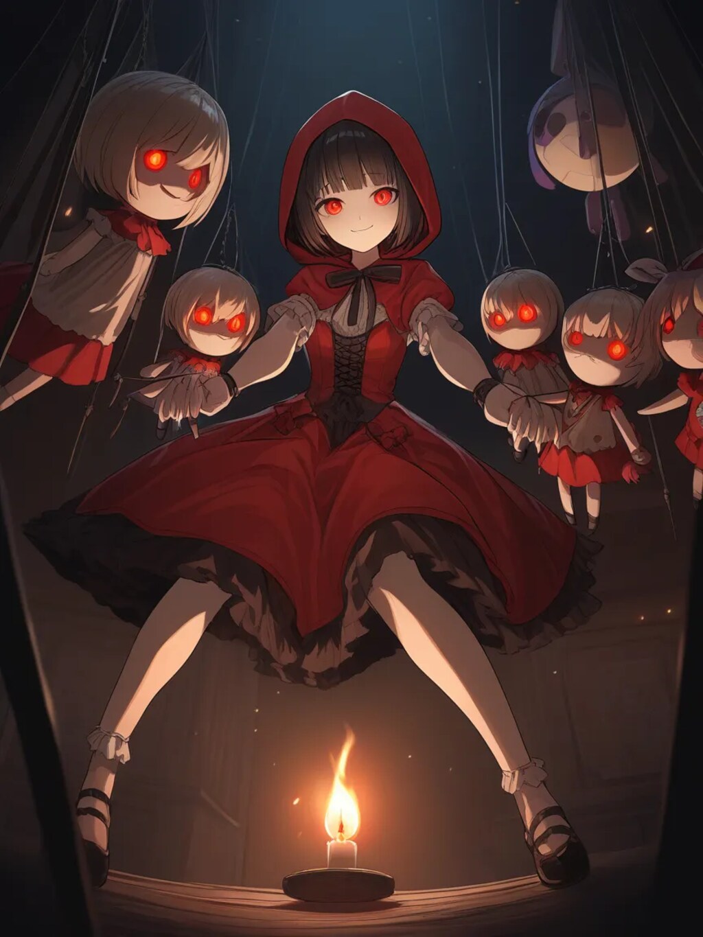 赤いフードの人形使い