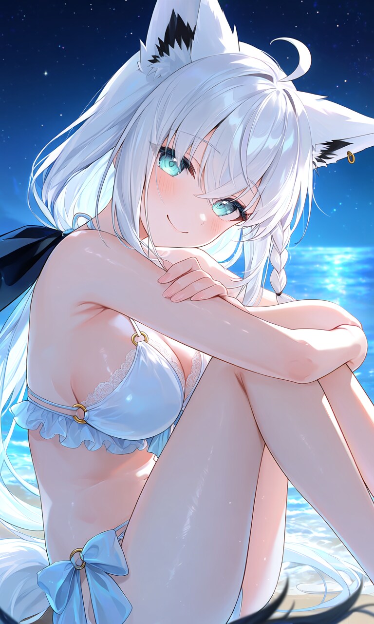 静かな夜の海