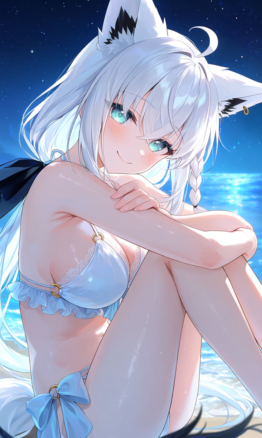 静かな夜の海
