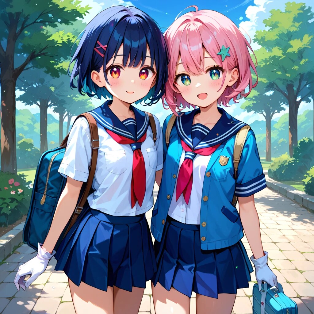 仲良しJCコンビで～す♪ | の人気AIイラスト・グラビア