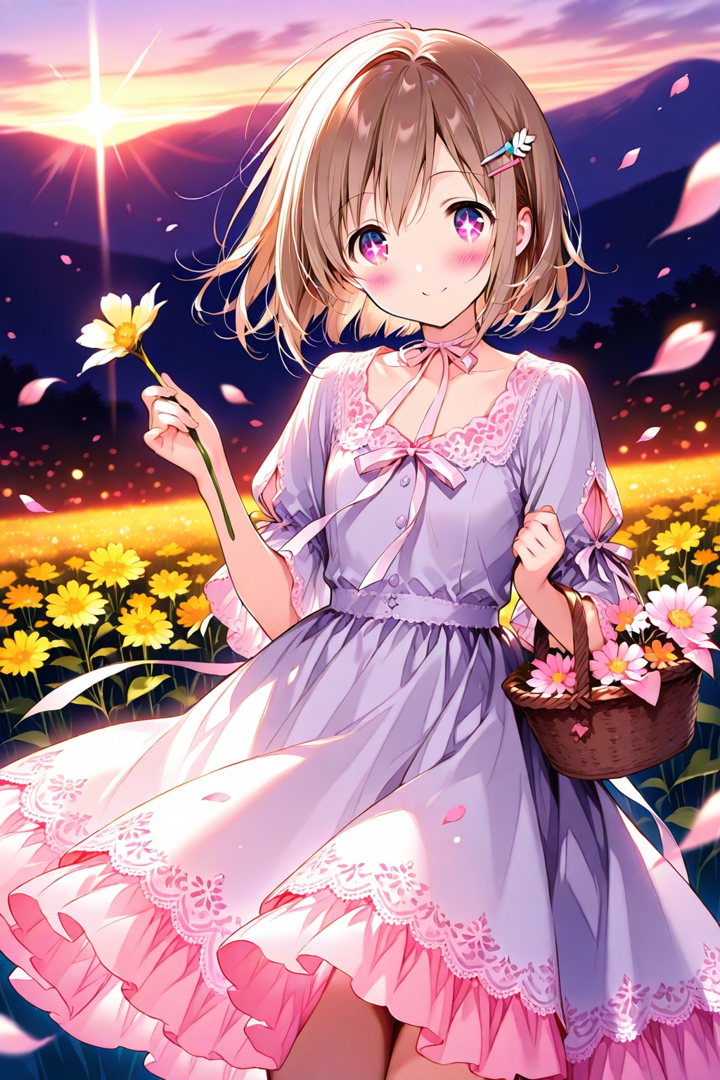 夕暮れに揺れるリボン