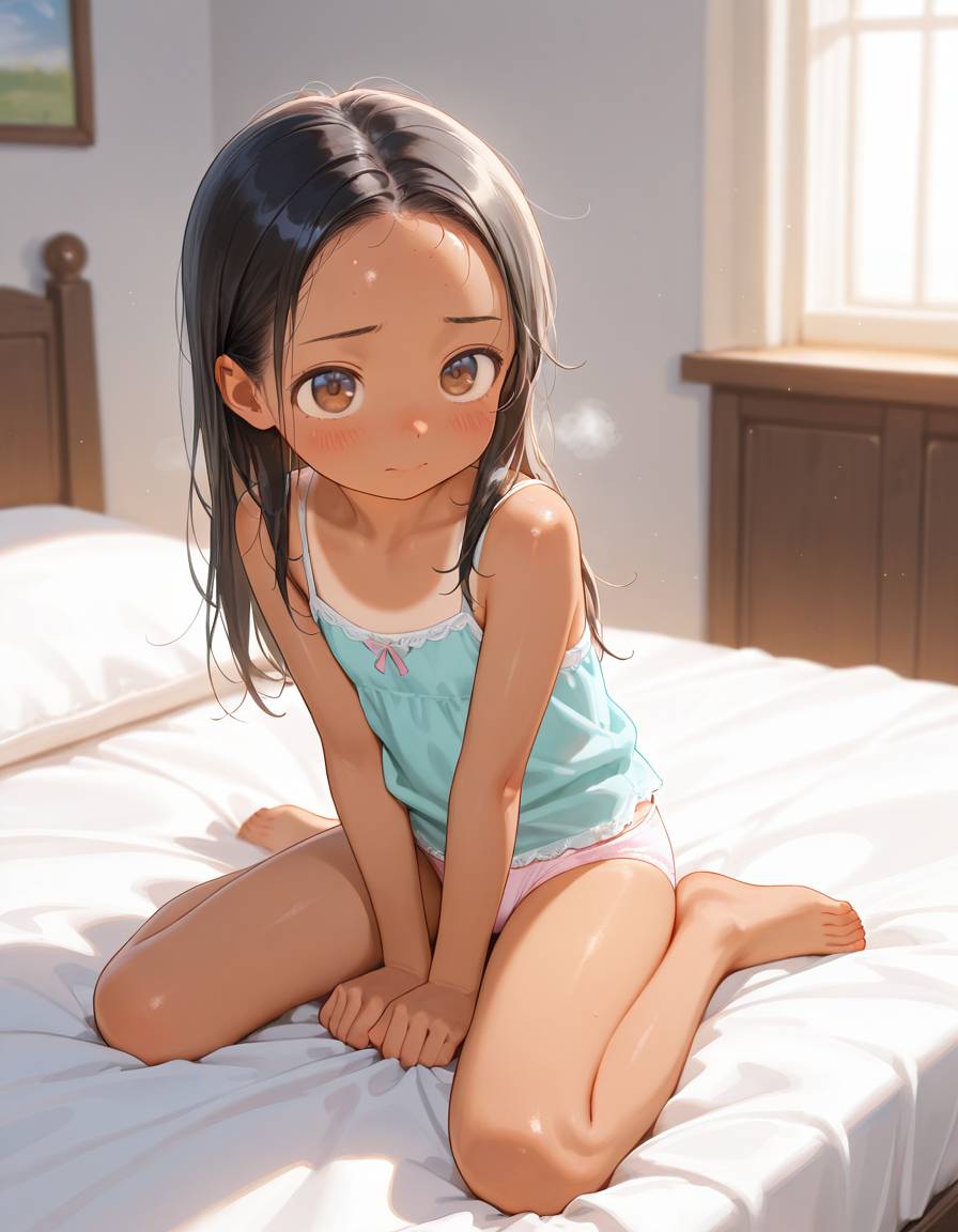 日焼けストレートおでこちゃん