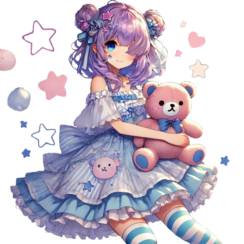 ゆめかわ女子のイラスト（いらすとやチャレンジ）