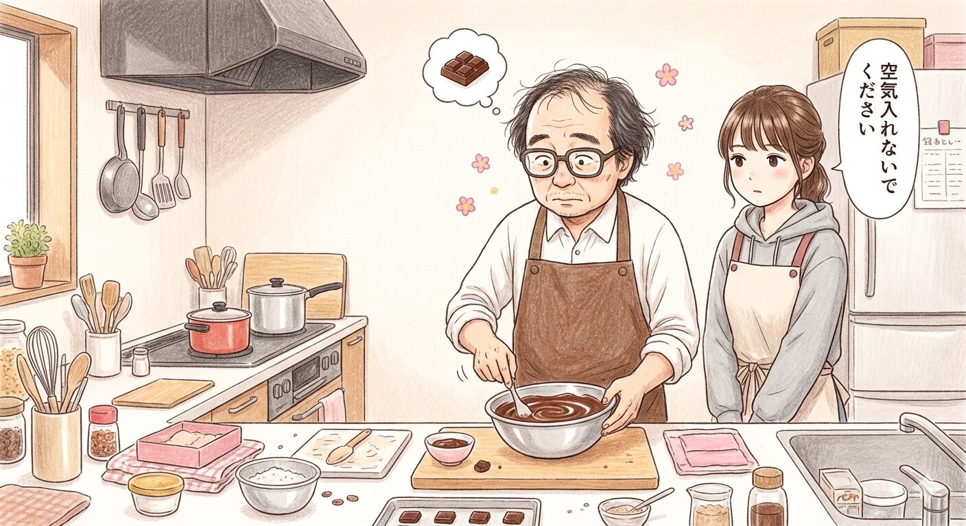 オジ先輩とチョコ作り | の人気AIイラスト・グラビア