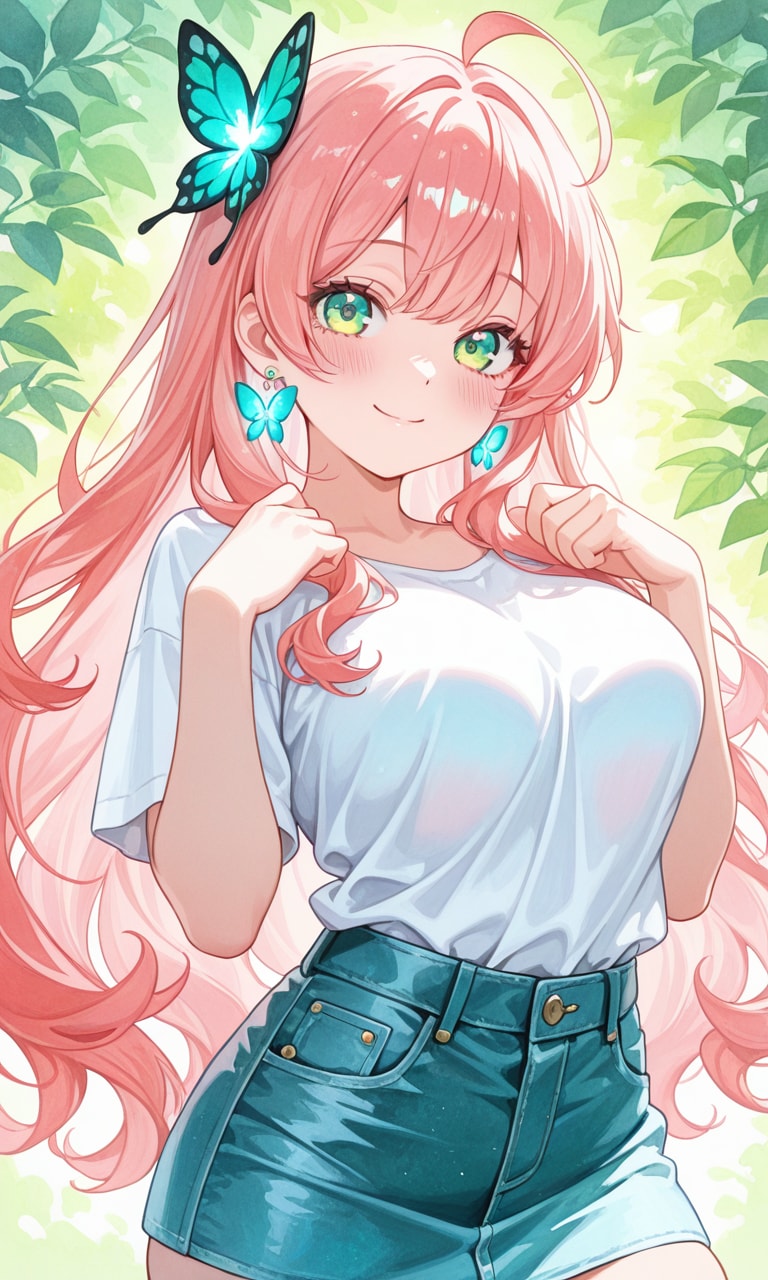 ダメージデニムスカート×ミニ
