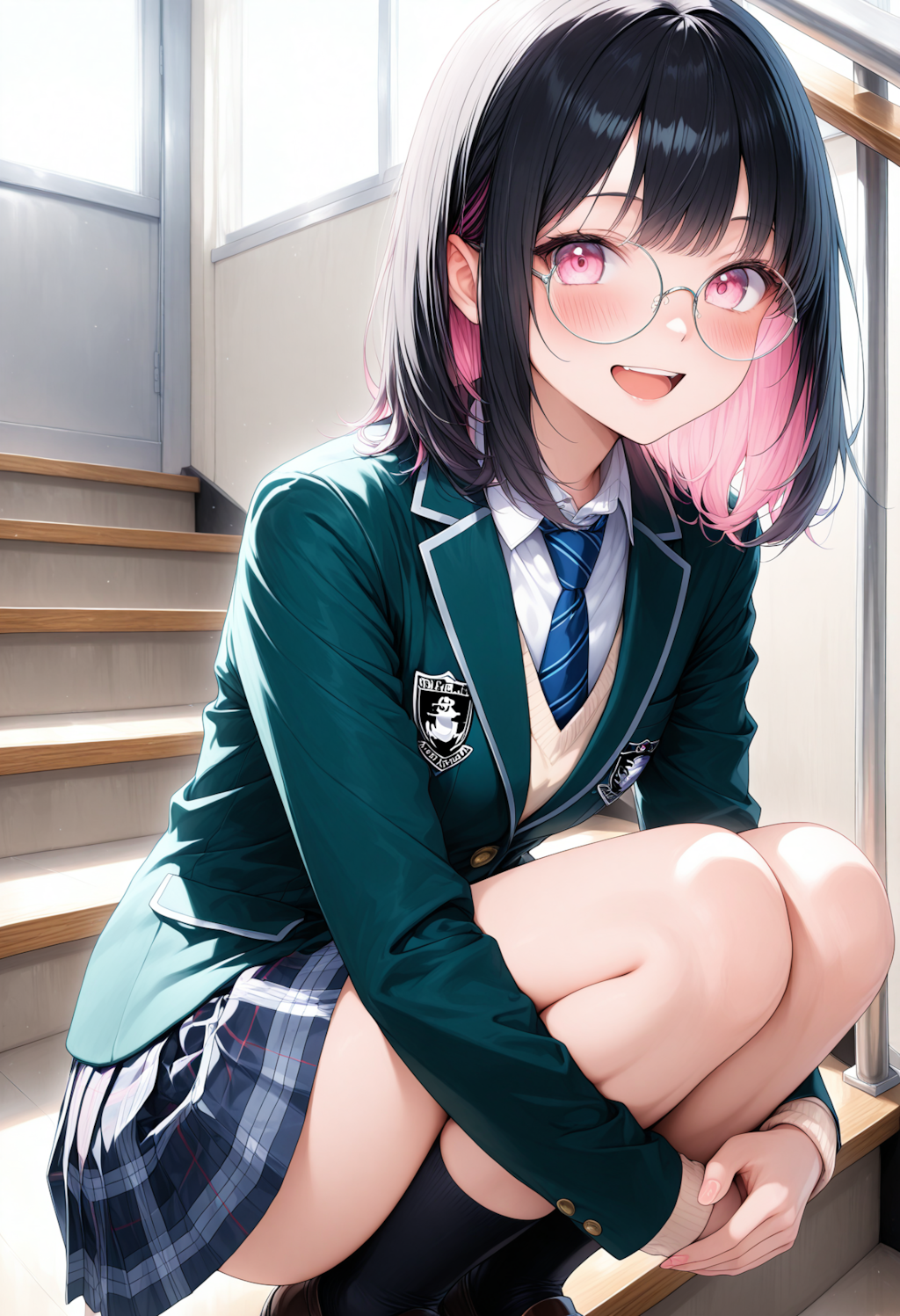 黒髪メガネ JK制服