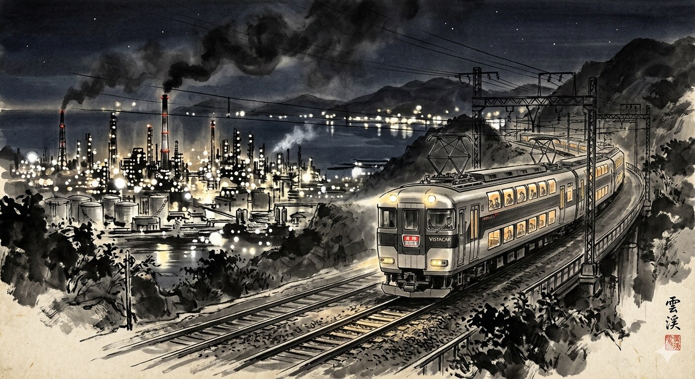 海が見える（工場夜景） | の人気AIイラスト・グラビア