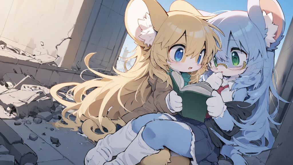 崩壊した教室で勉強する子たち