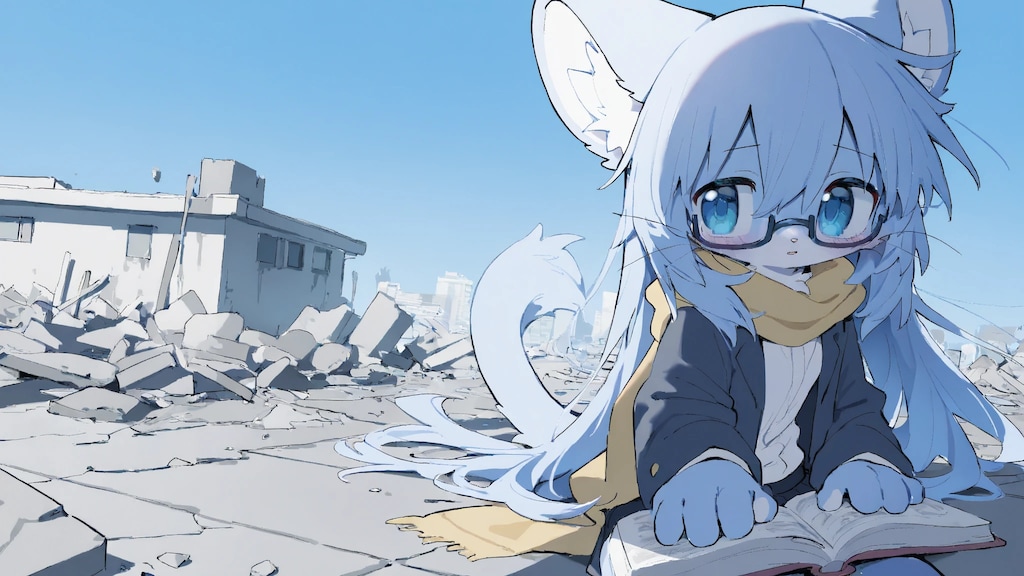 崩壊した教室で勉強する子たち