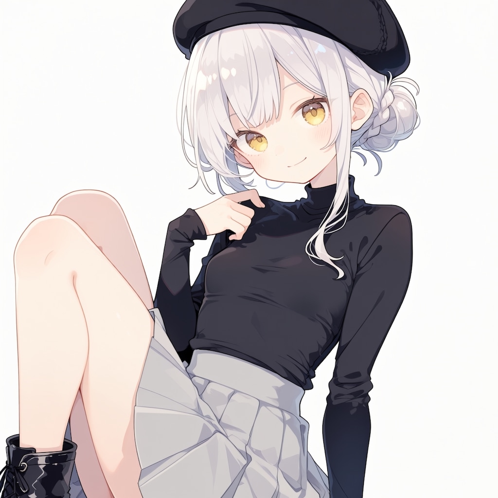 黒のタートルネック