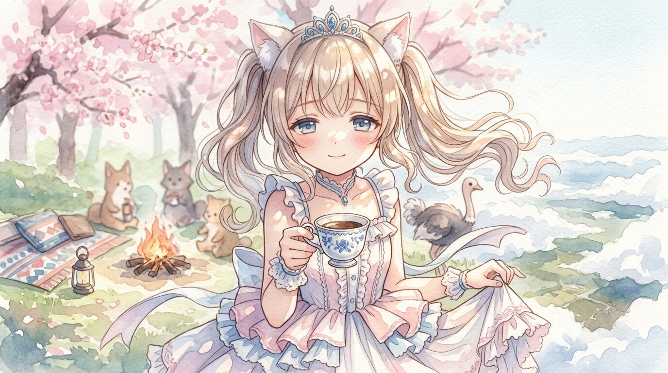 金ツイにゃん。キャンプ