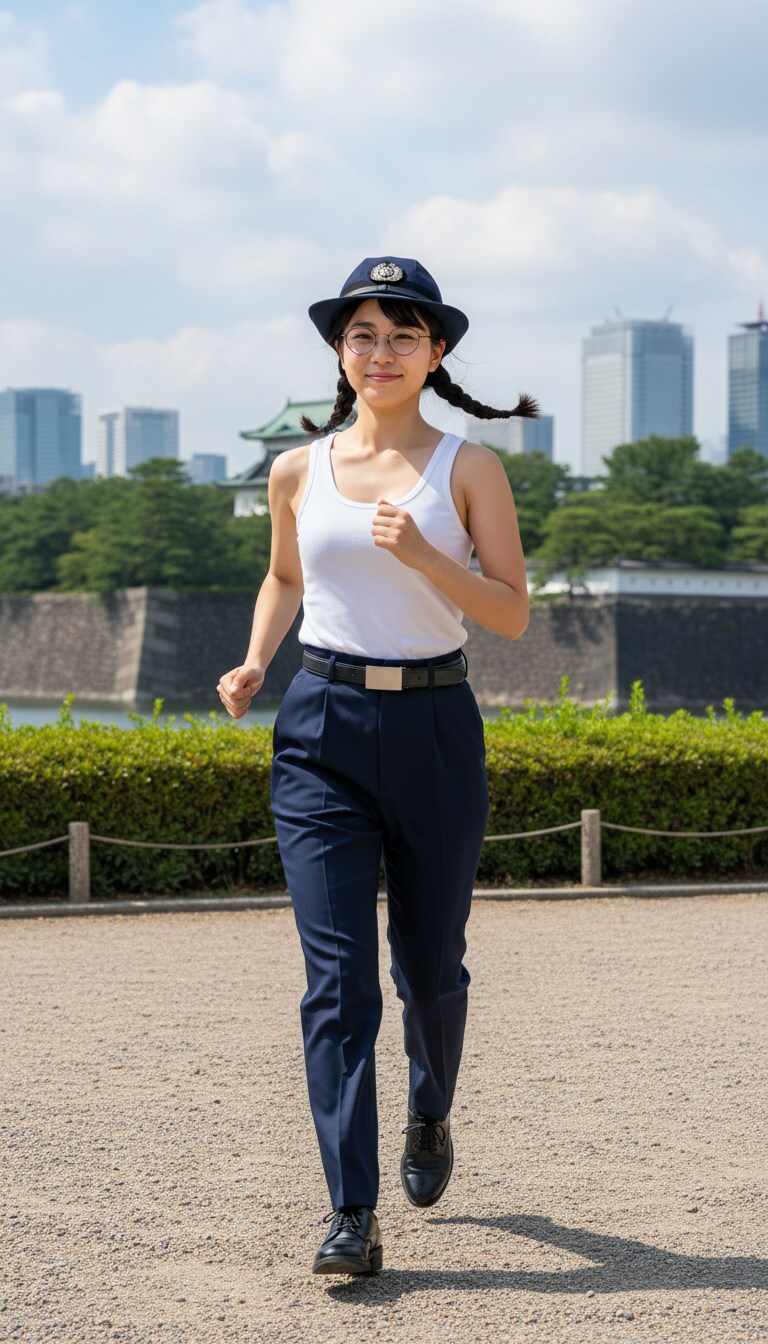 Gemini実写特集　かっこかわいい婦警光阿弥優香梨の皇居ランニング