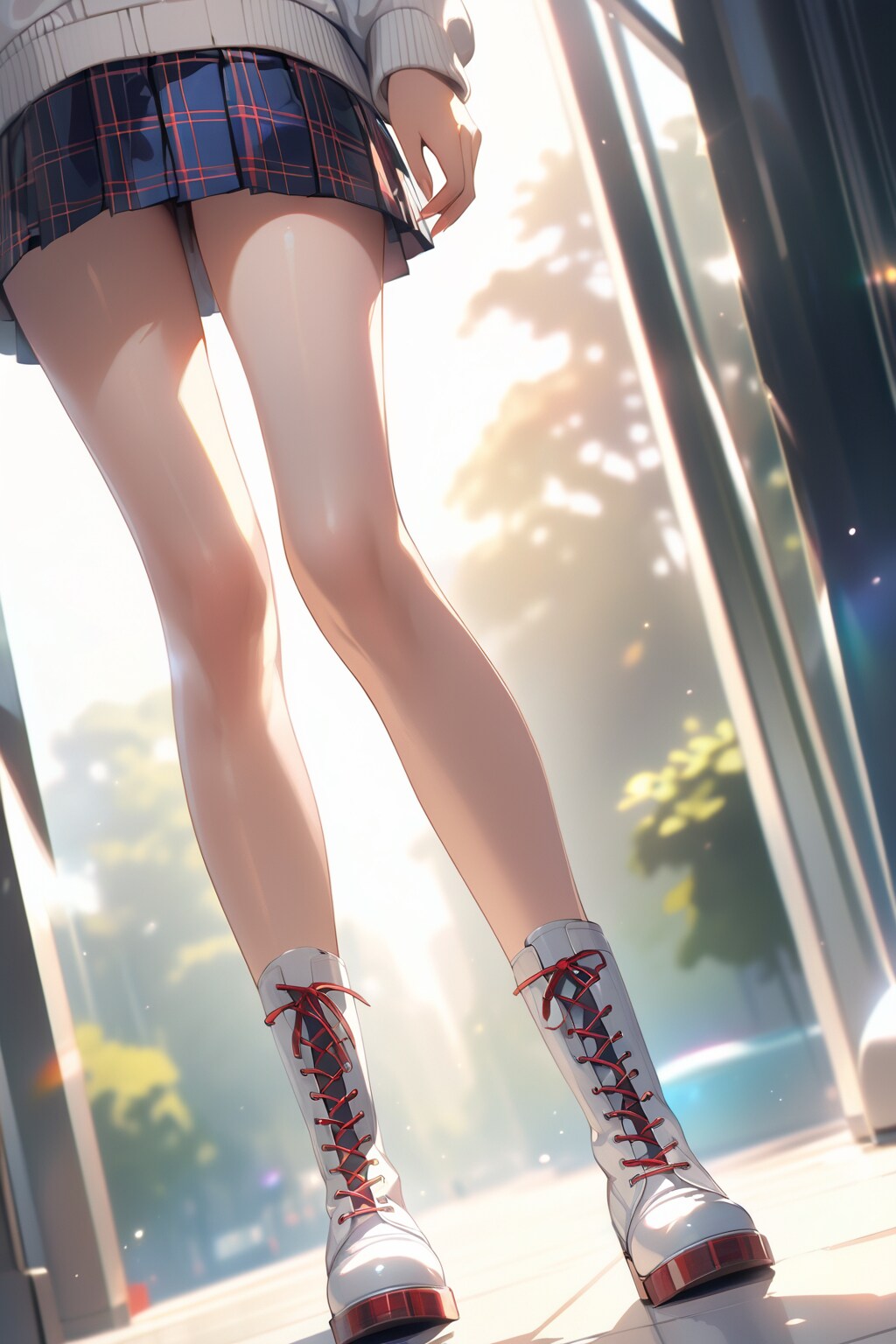 ミニスカとブーツの狭間