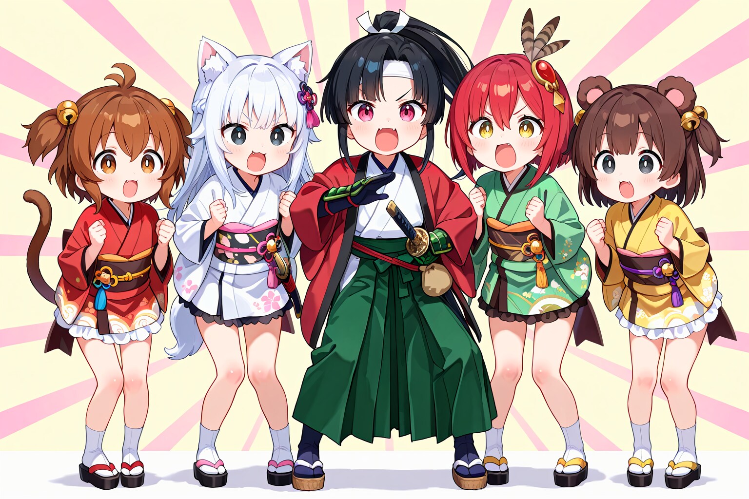 サル、イヌとキジ、そして、クマ！