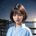 浴衣女子（夏祭り、花火、星空） 8枚目