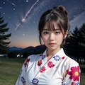 浴衣女子（夏祭り、花火、星空） 10枚目