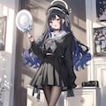 「黒タイツの美少女」の全身写真 2枚目
