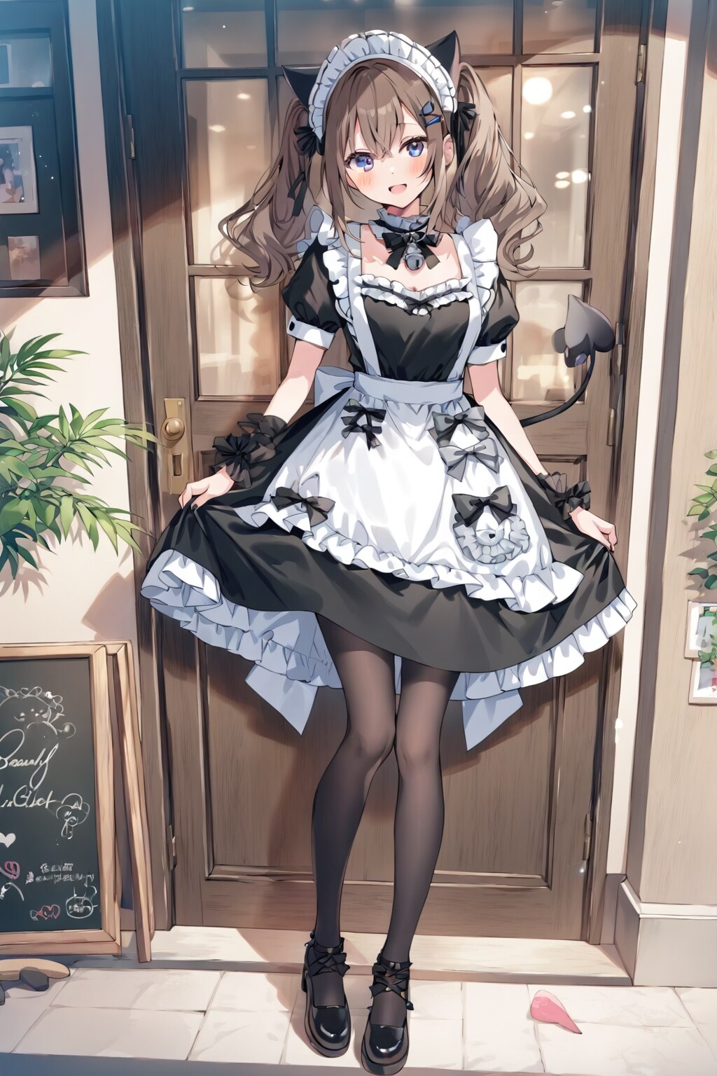 「黒タイツの美少女」の全身写真