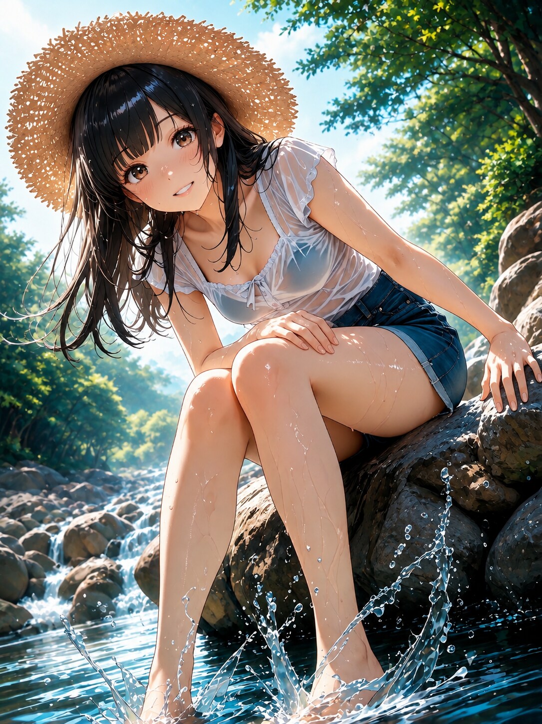 川遊び