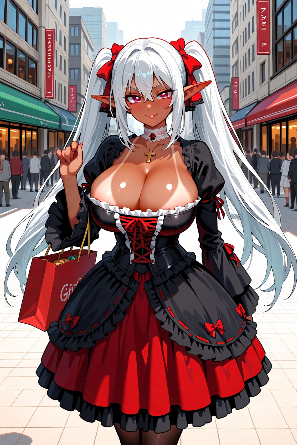 褐色エルフのゴスロリ
