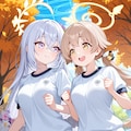 ヒフミとアズサ　寒いからタイツ2 2枚目