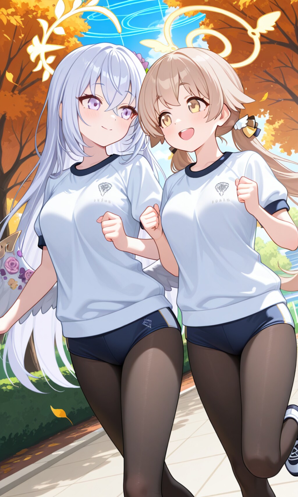 ヒフミとアズサ　寒いからタイツ2