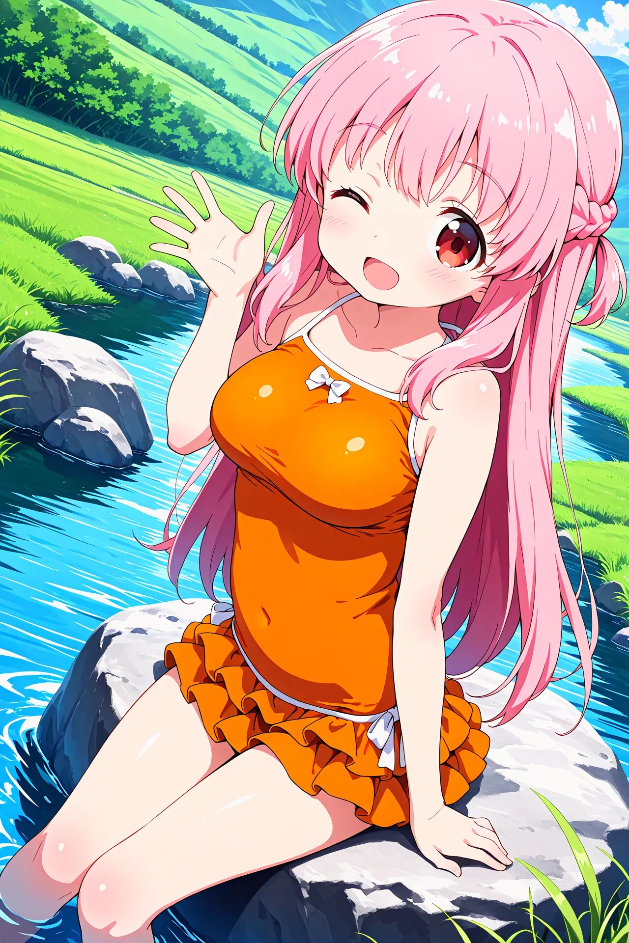 りなちゃんの川遊び