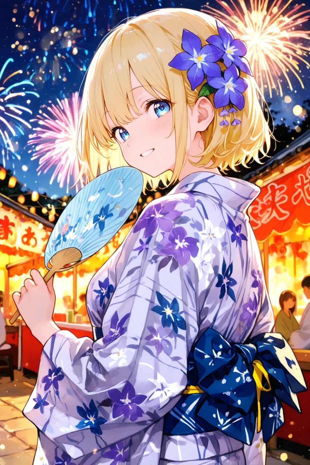 紫の浴衣